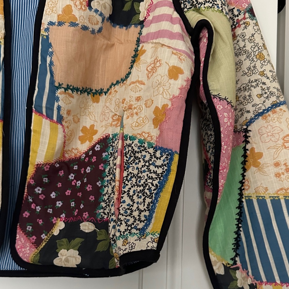 Anthropologie Multicolor Patchwork Jacket 100% Co… - image 3